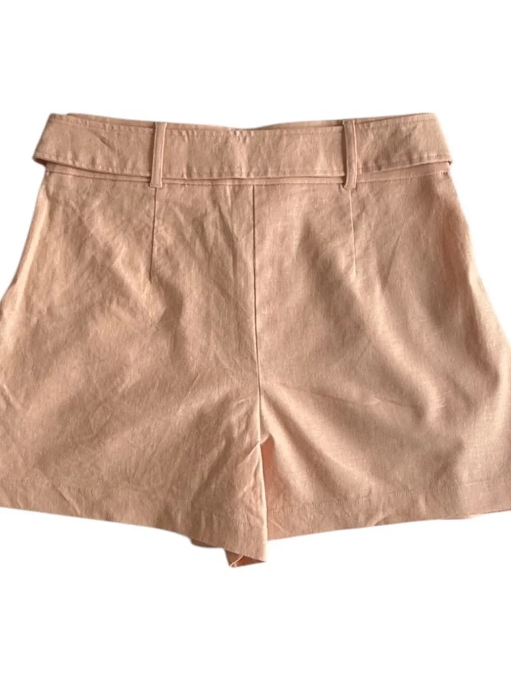 Express Blush Pink Linen Blend Shorts 6 NWT High Rise Resort Vacation Wear Chic - Picture 12 of 14
